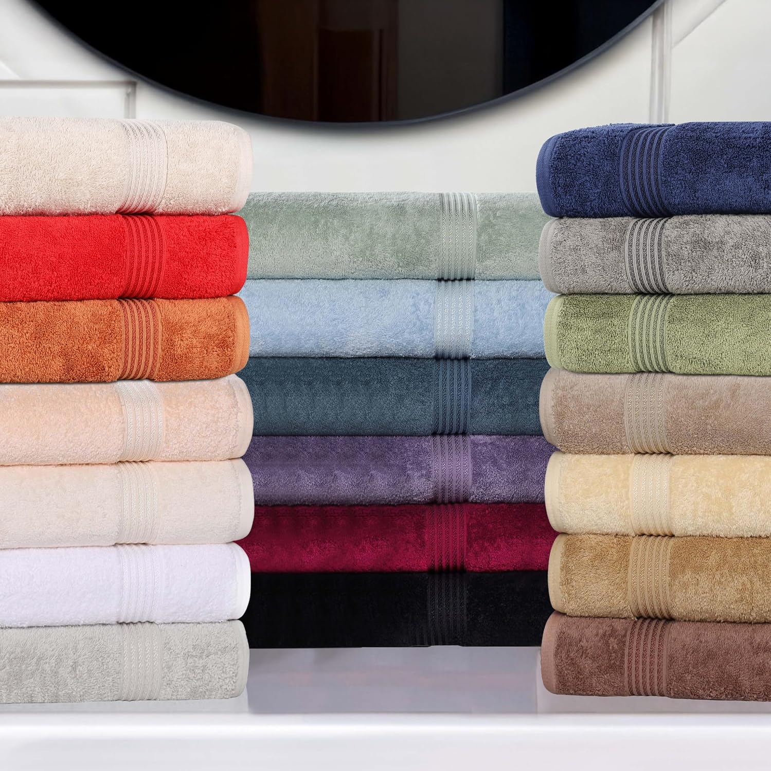 Superior Egyptian Cotton 6-Piece Towel Set Caramel Brown
