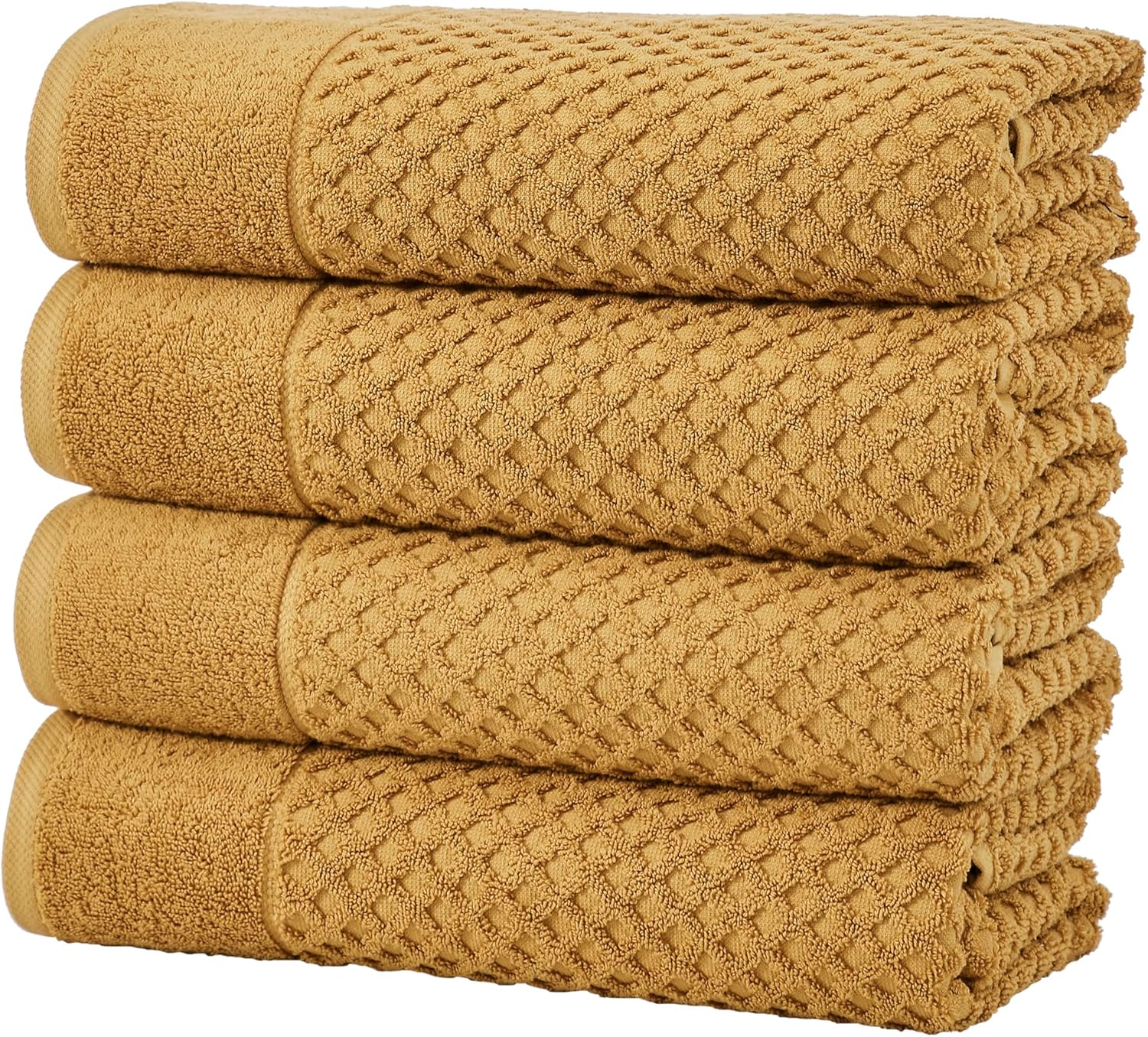 Great Bay Home Yellow Bath Towels 4 Pack - 54x27 Absorbent Towels