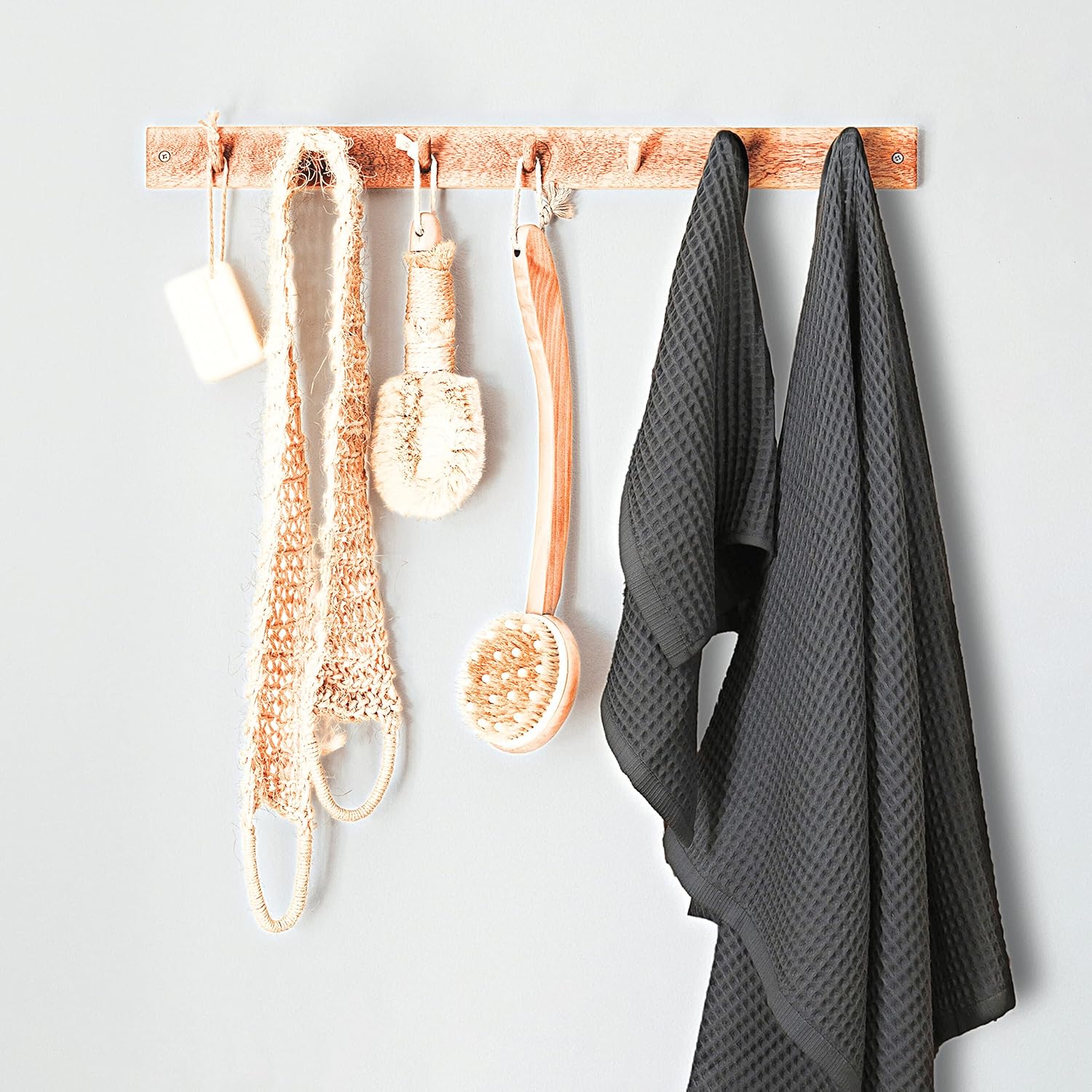 Luxury Waffle Towel Set 4 Pieces Anthracite