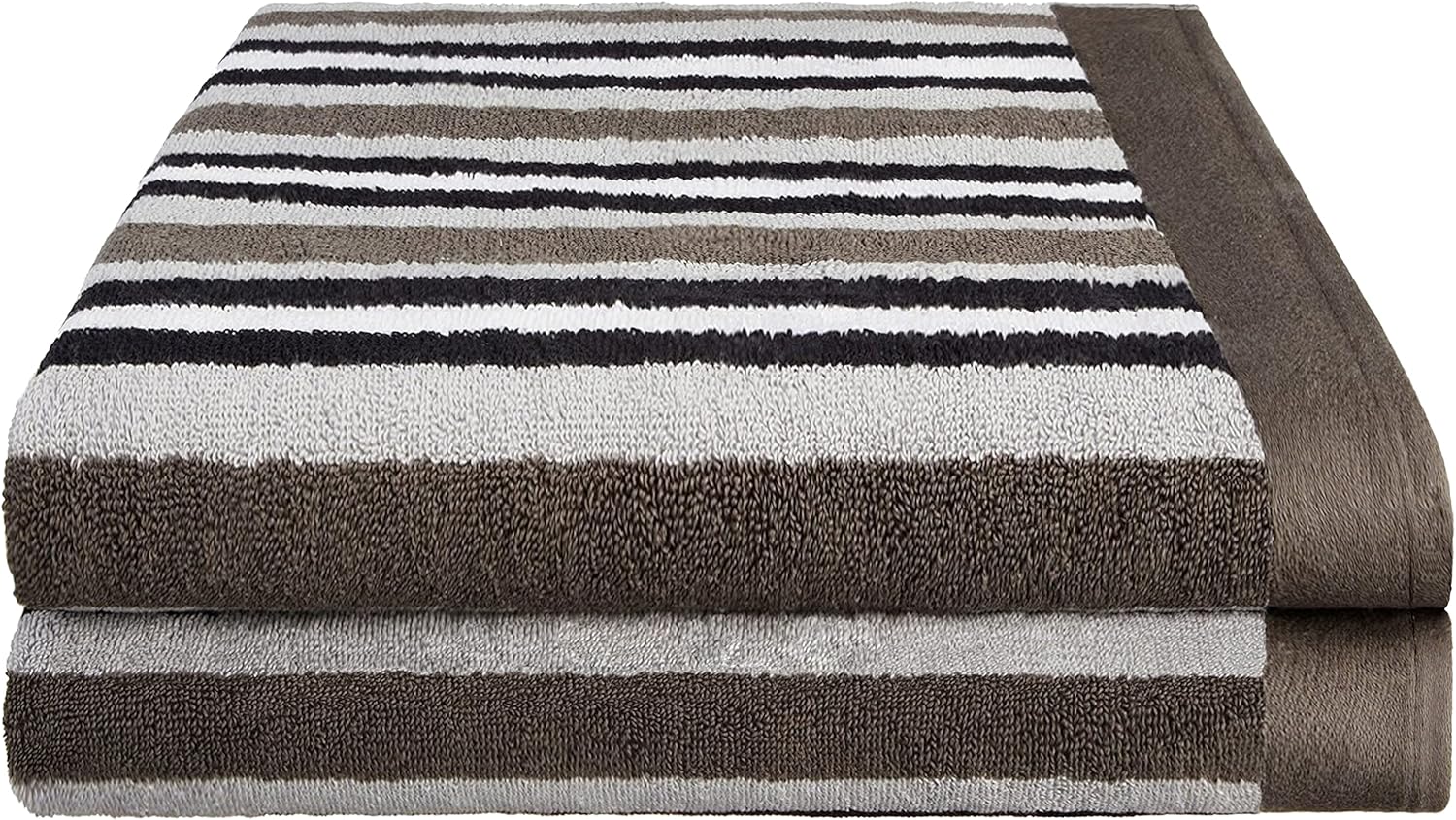Superior Luxurious Stripes Bath Sheet Set Charcoal