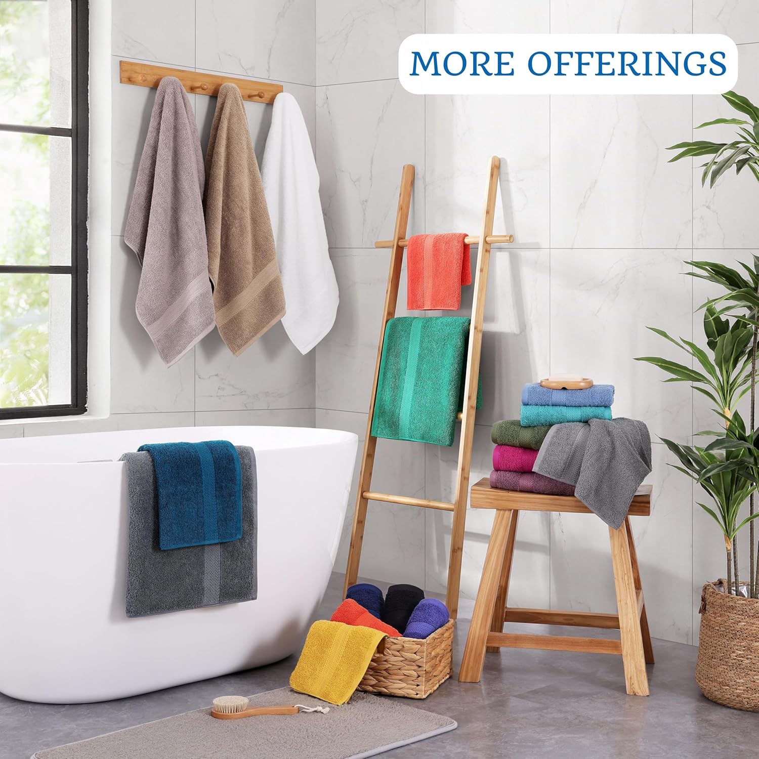 LANE LINEN 100 Cotton Bath Towel Set 4 Pieces