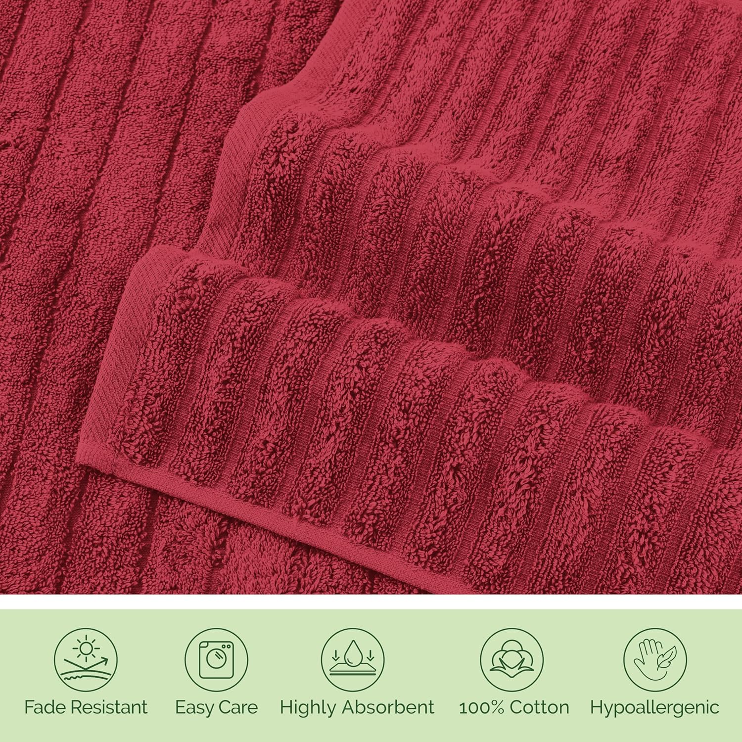 Elegant Comfort Turkish Cotton 6-Piece Bath Towel Set Burgundy