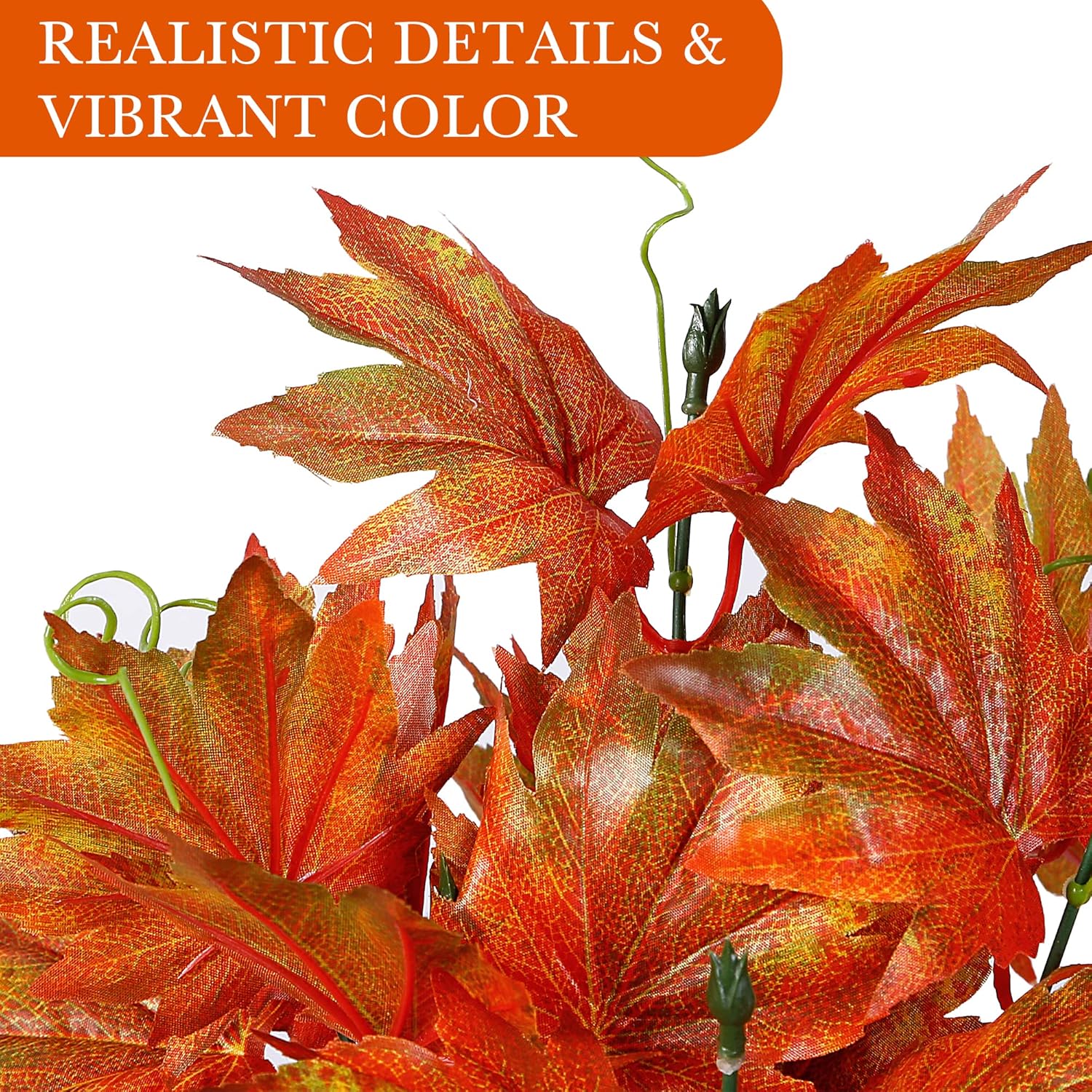 Sggvecsy Artificial Maple Leaf Branches 4 Pcs Fall Decor
