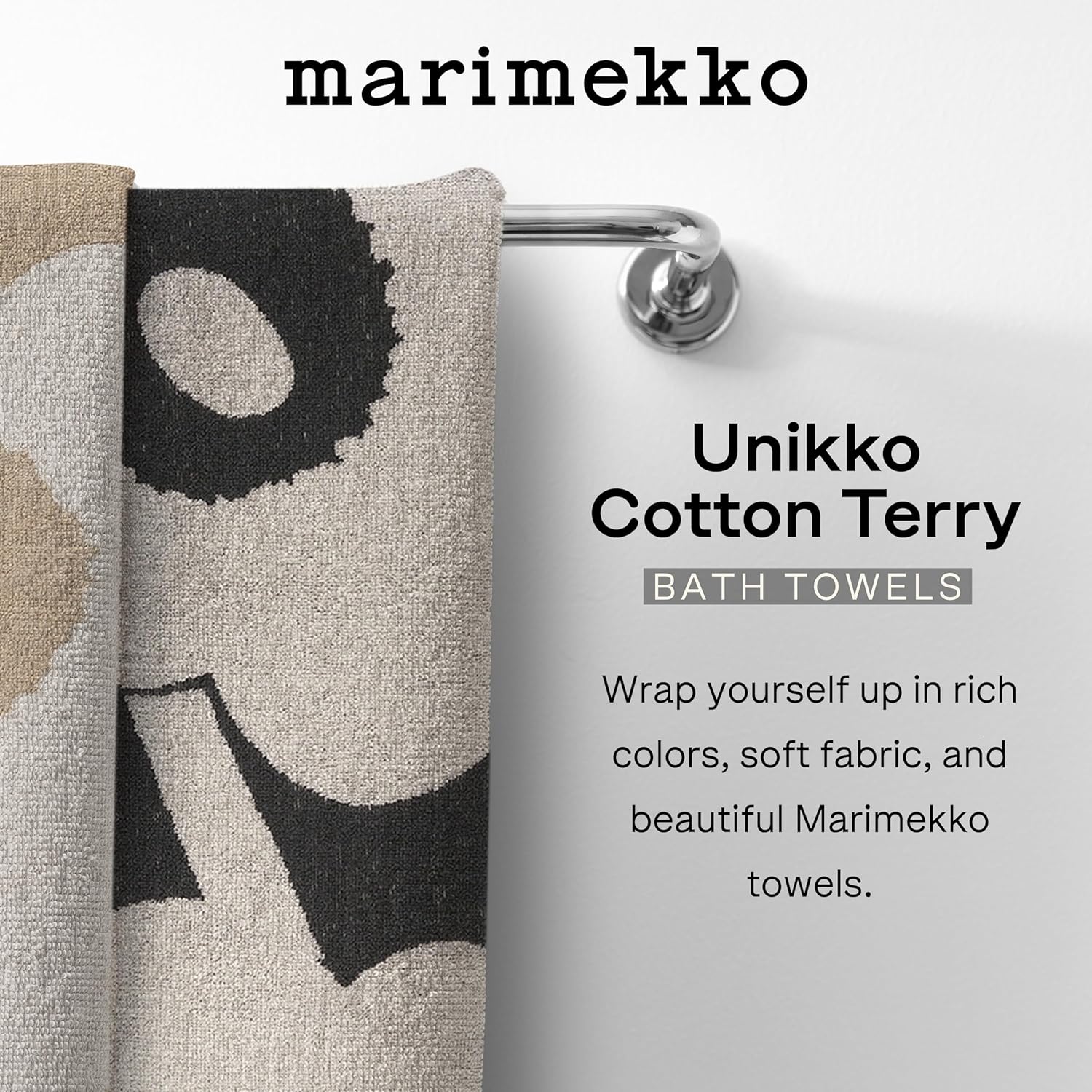 MARIMEKKO Unikko Cotton Terry Bath Towel Red