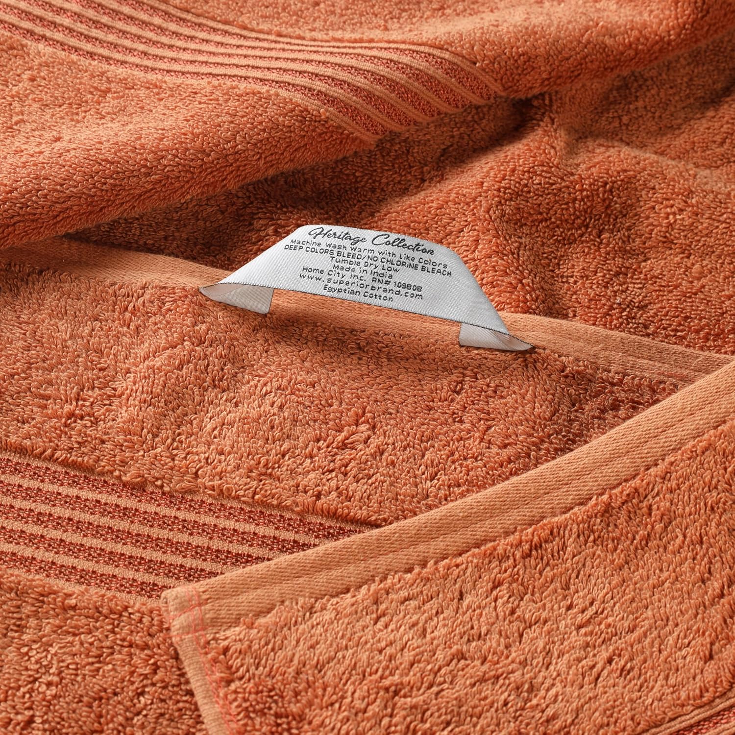 Superior Egyptian Cotton 6-Piece Towel Set Caramel Brown