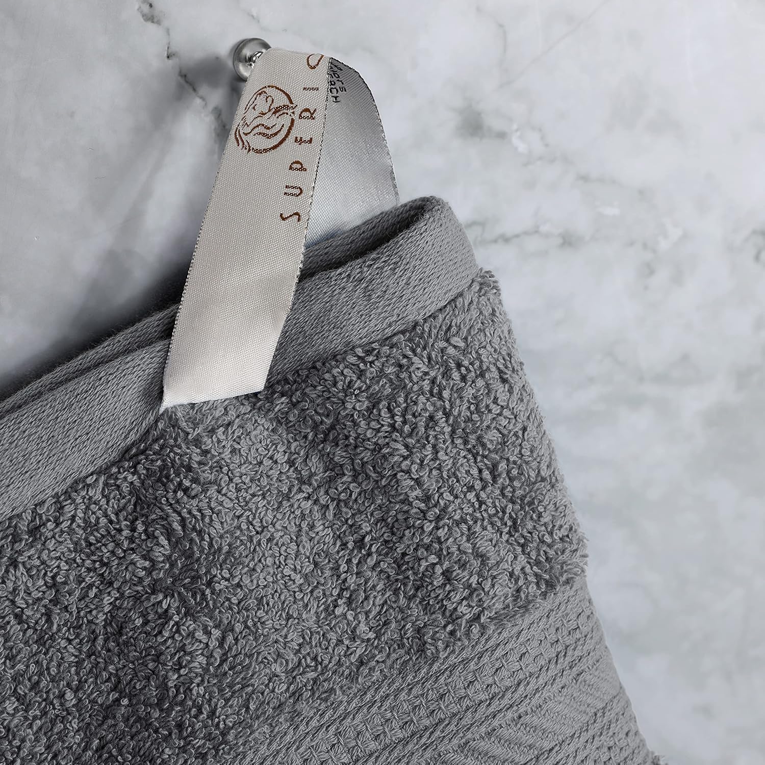 Superior 8-Piece Cotton Towel Set - Grey