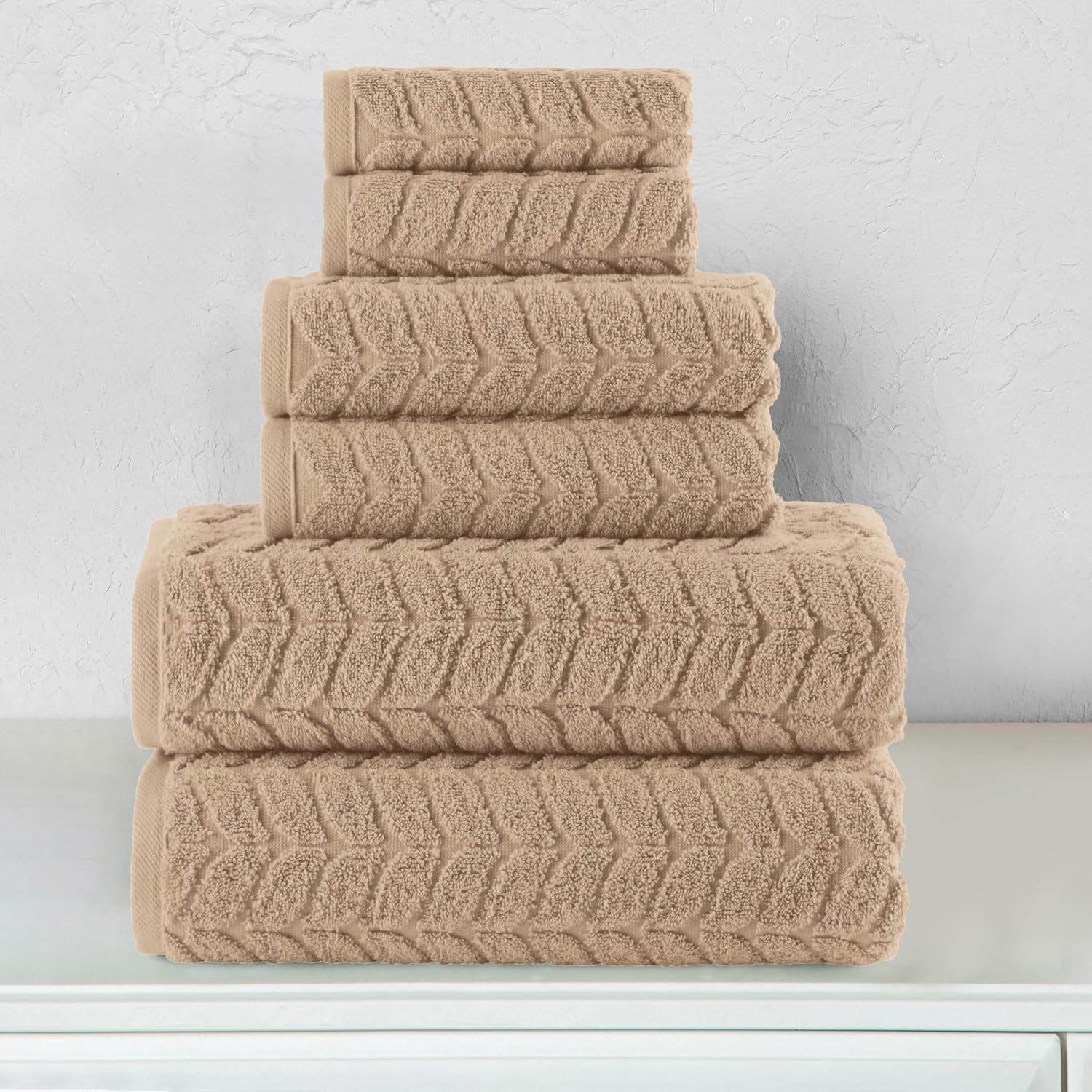 Elegant Comfort 6-Piece Turkish Cotton Towel Set - Taupe