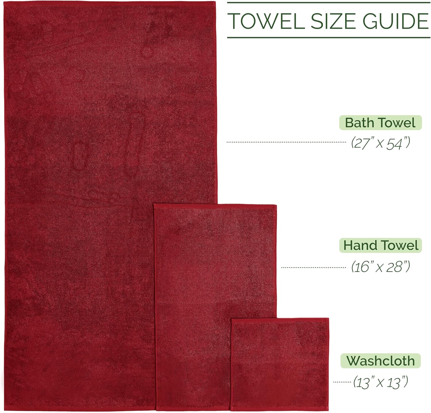 Elegant Comfort Turkish Cotton 6-Piece Bath Towel Set Burgundy