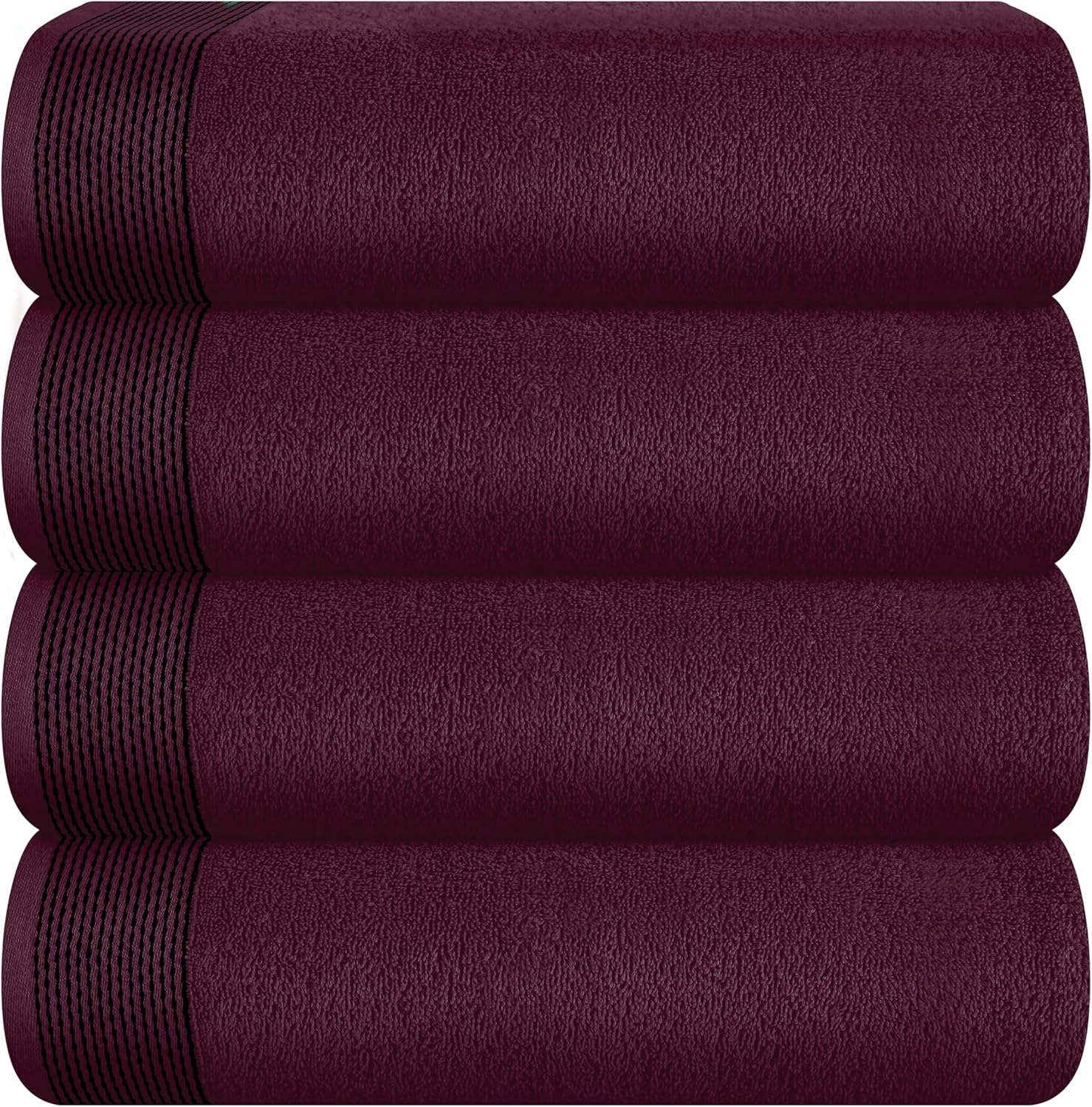 Belizzi Home Ultra Soft 4 Pack Bath Towels - 27x54 Inches Burgundy