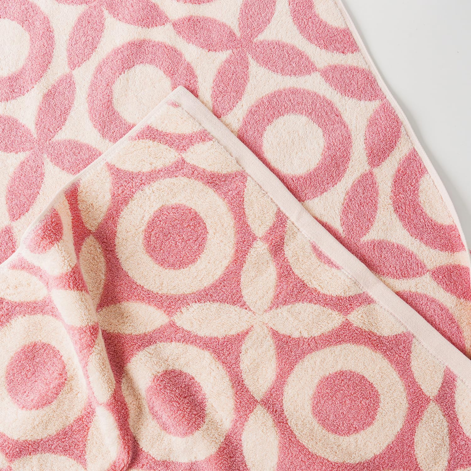 OX Pink Bath Towels Set of 2 Cotton 27x55 Inch