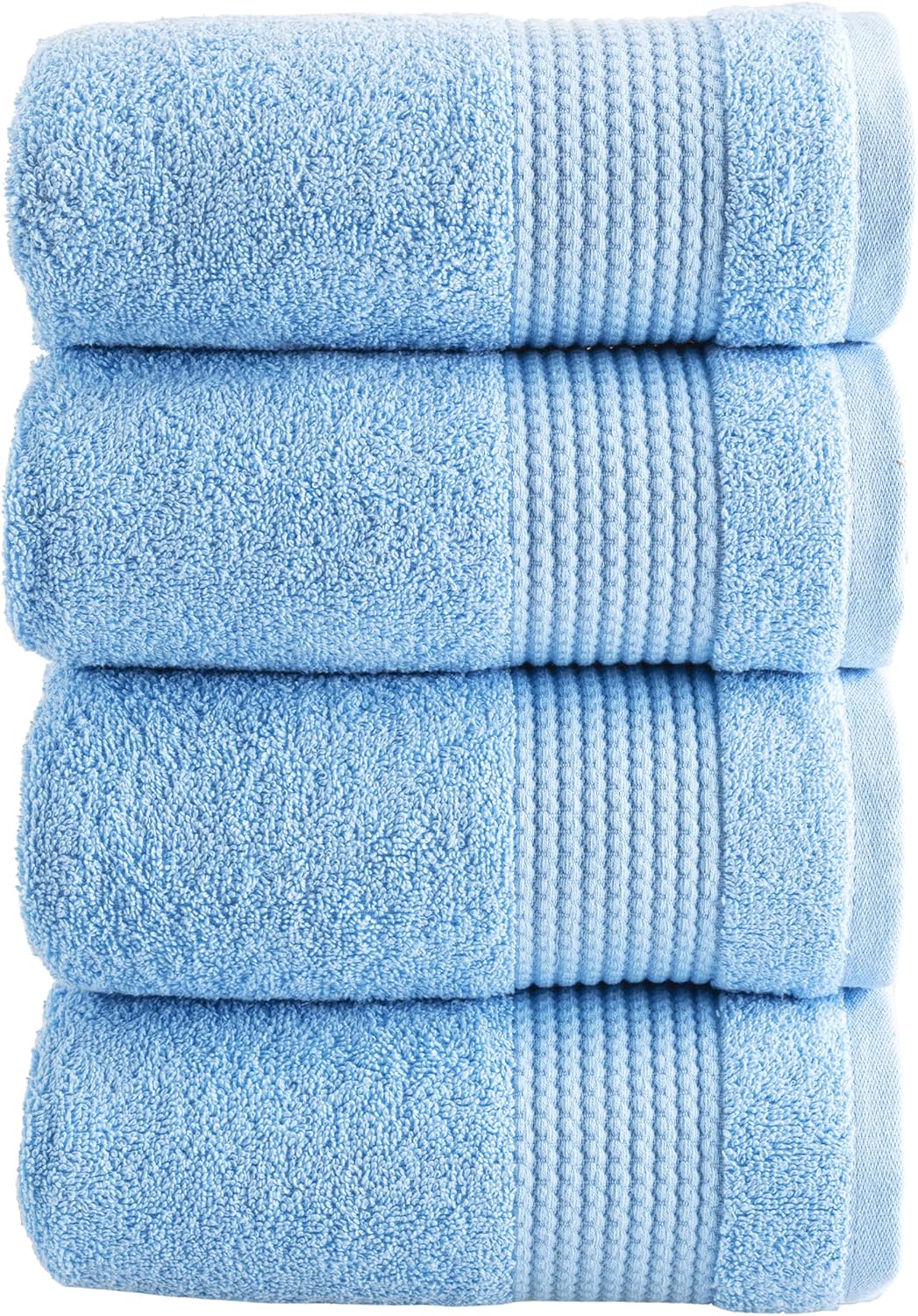 HALLEY Turkish Cotton Towel Set Pack of 4 Powder Blue