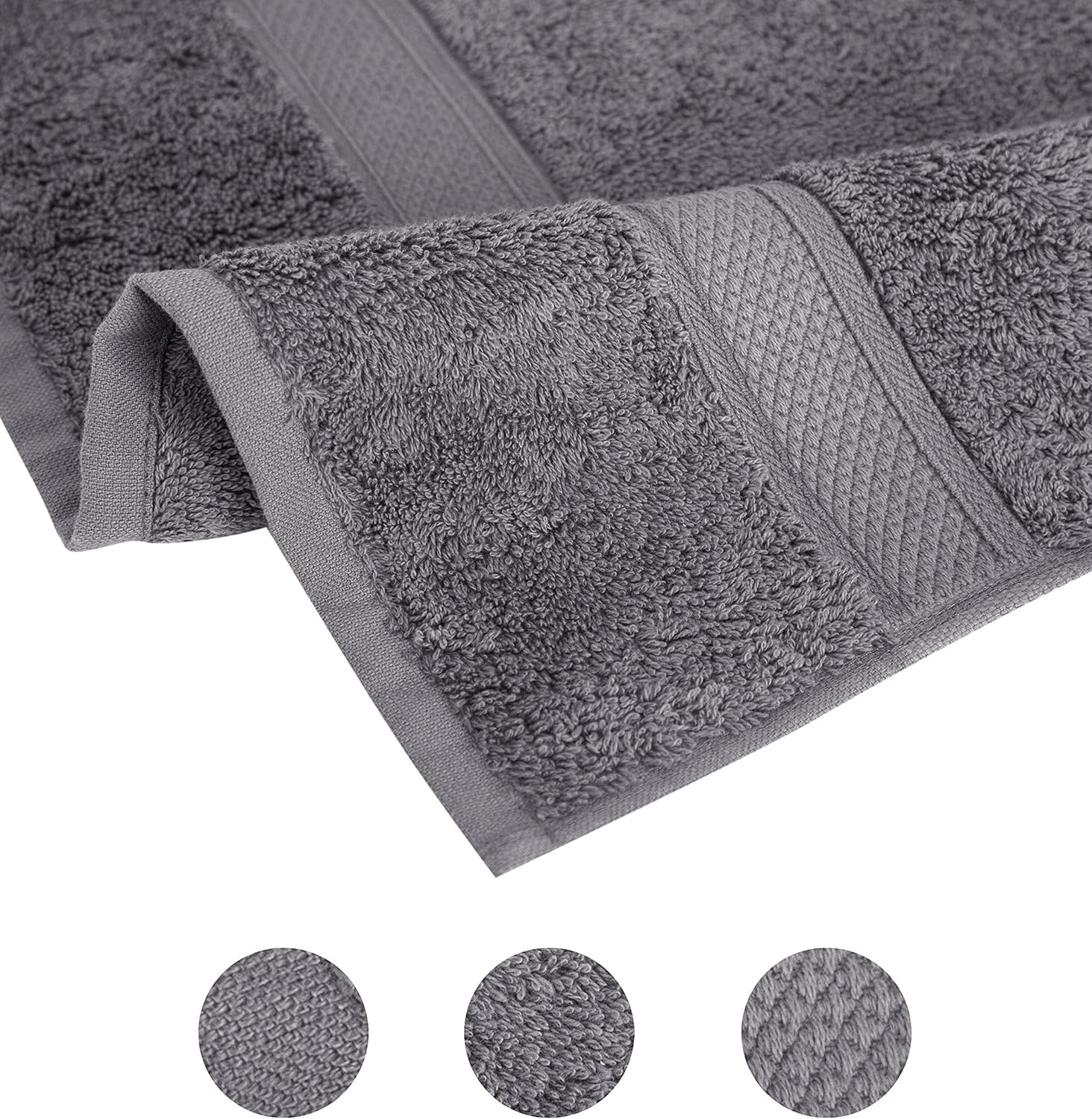 Pleasant Home 6 Piece Bath Towel Set in Grey