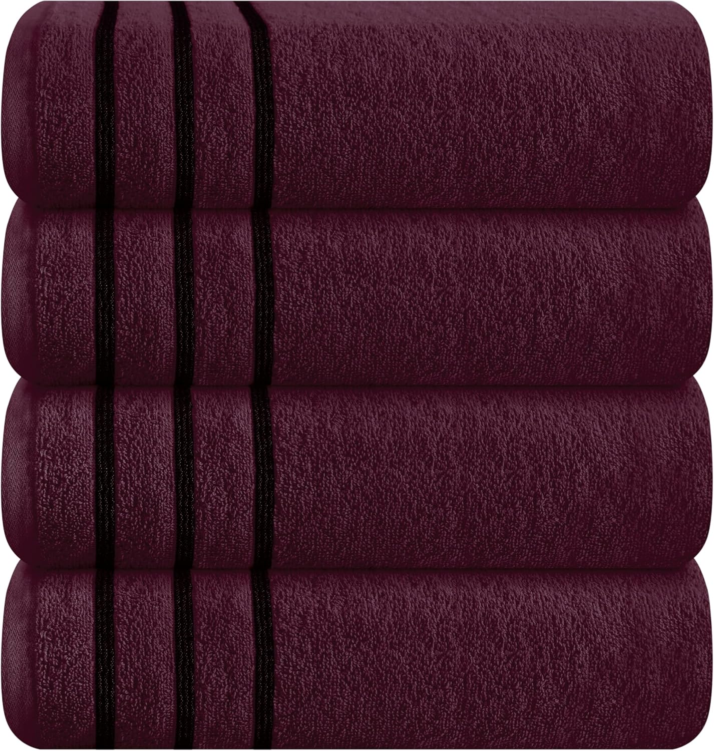 MyOwn Ultra Soft 4 Pack Bath Towel Set 27x54 Inches Burgundy