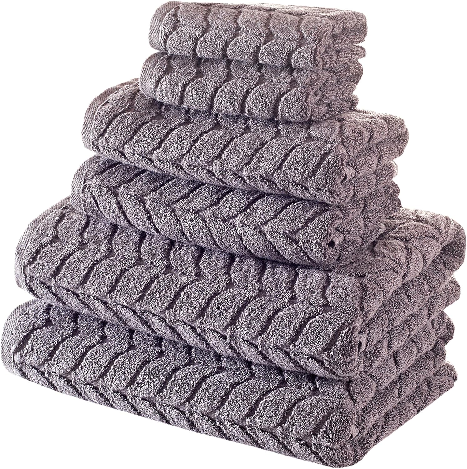 BAGNO MILANO Turkish Cotton Bath Towel Set 6 pcs Gray