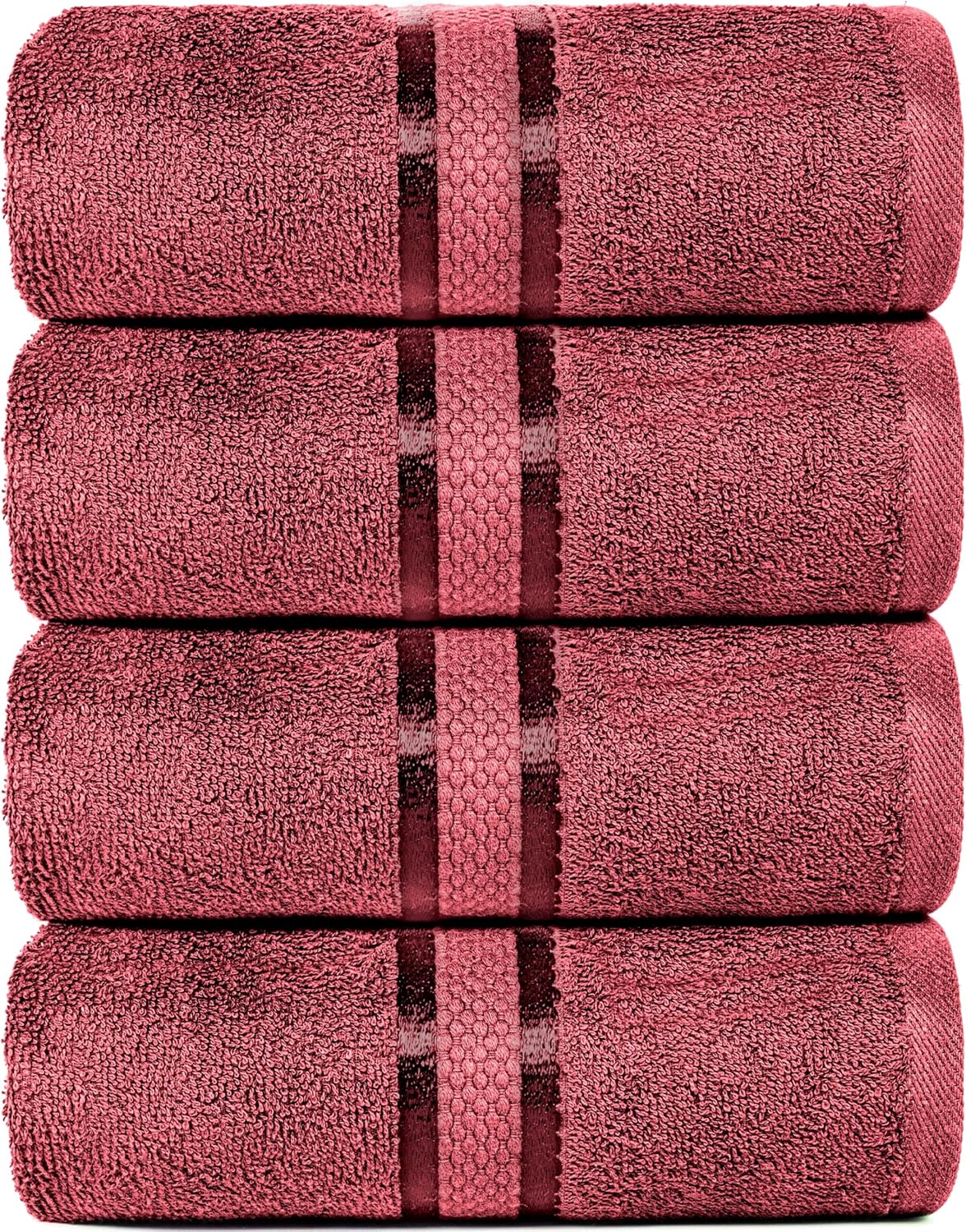 Dewall Maisons 4-Piece Dark Red Bath Towel Set