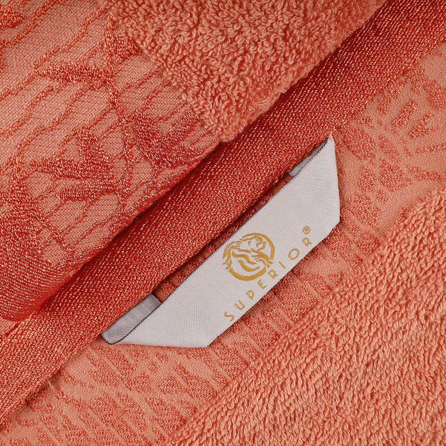 Superior 6 Piece Cotton Towel Set with Floral Border