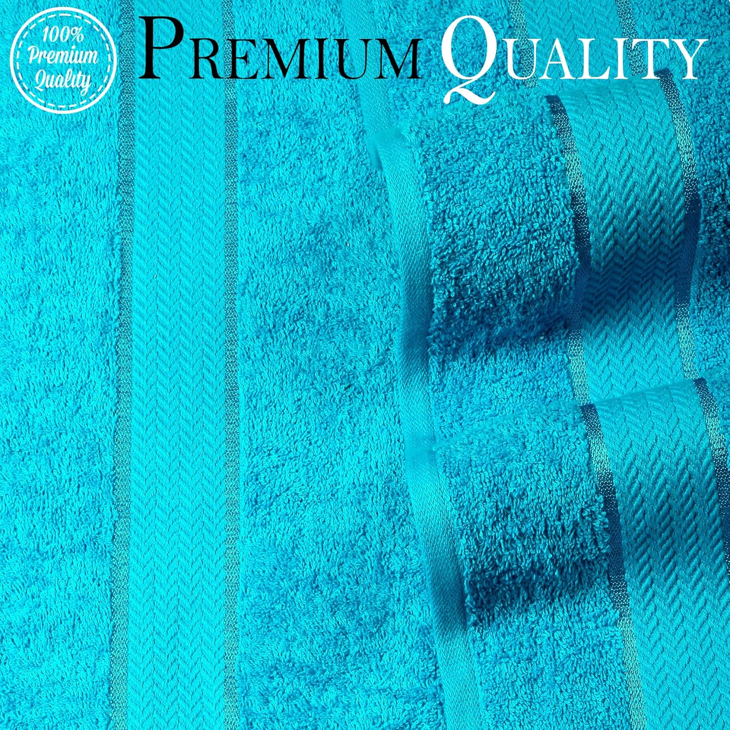 CraftBerry Aqua Blue 100 Cotton Bath Towel Set of 4