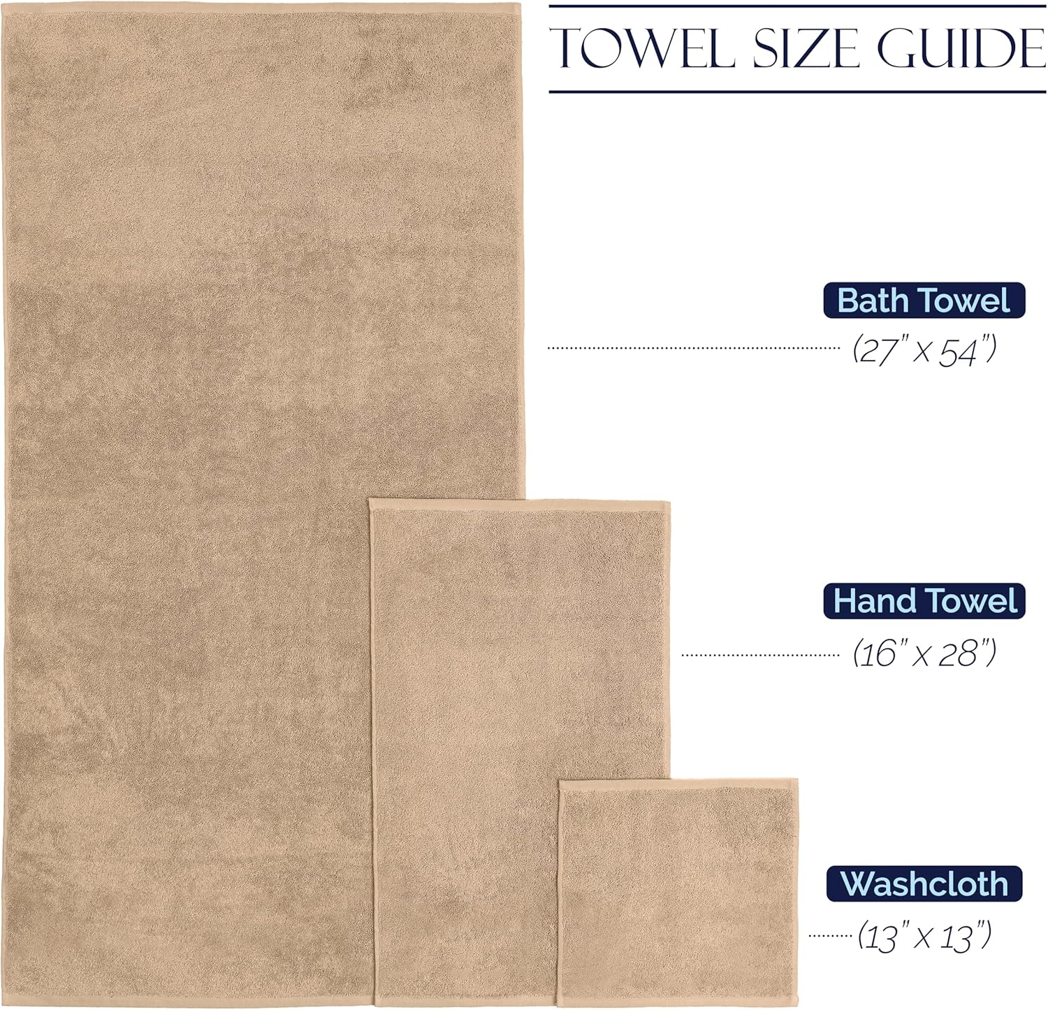 Elegant Comfort Premium Cotton 8-Piece Towel Set in Taupe