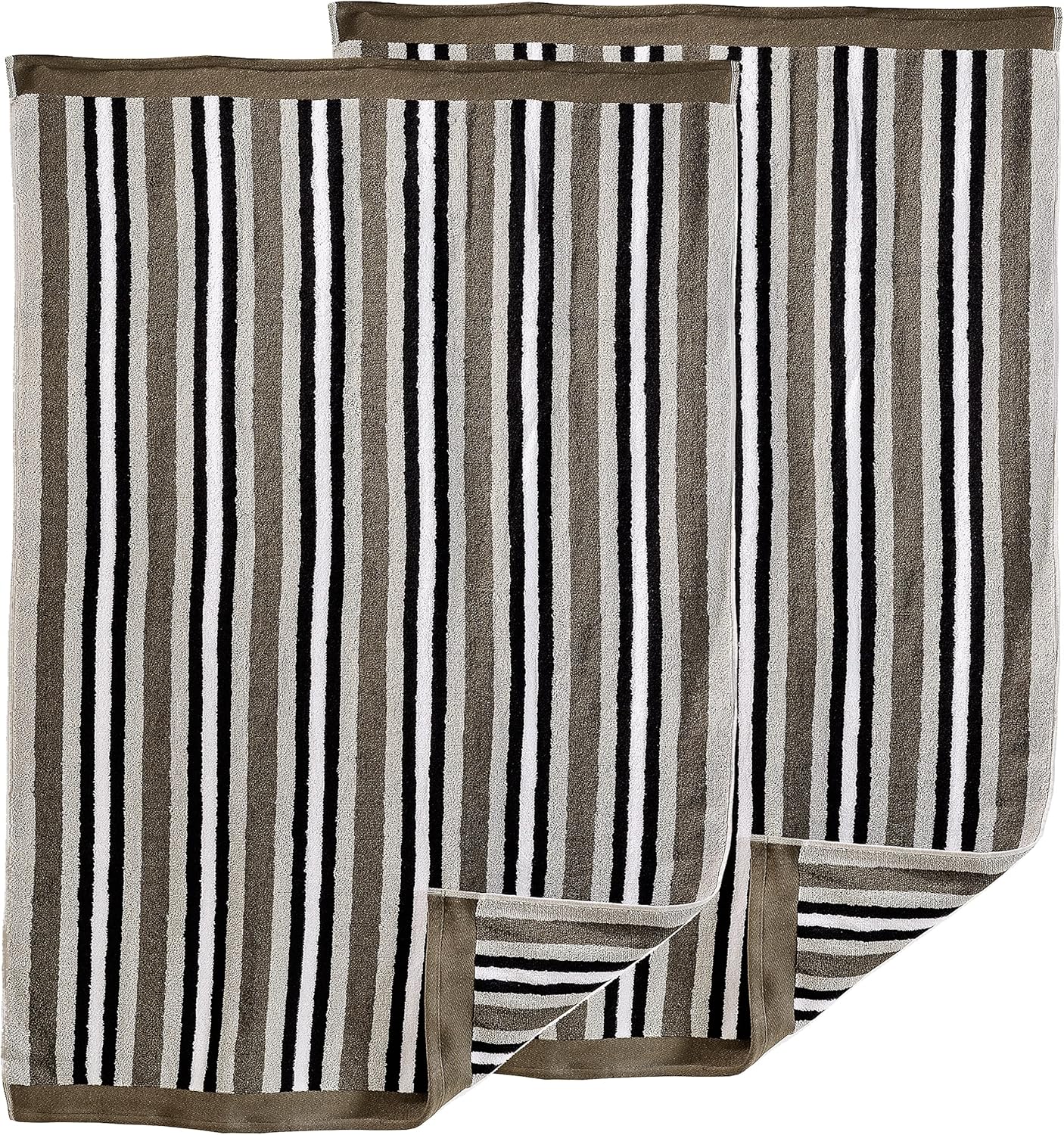 Superior Luxurious Stripes Bath Sheet Set Charcoal