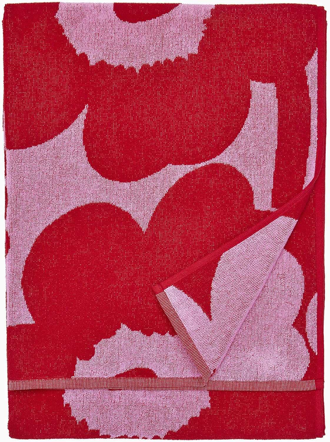 MARIMEKKO Unikko Cotton Terry Bath Towel Red