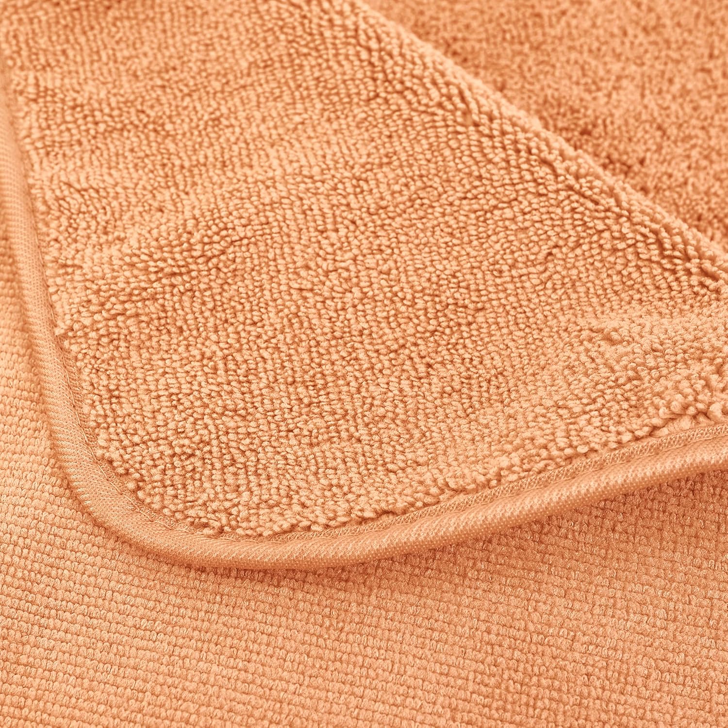 POLYTE Oversize Microfiber Bath Towel Set 6 Piece Orange