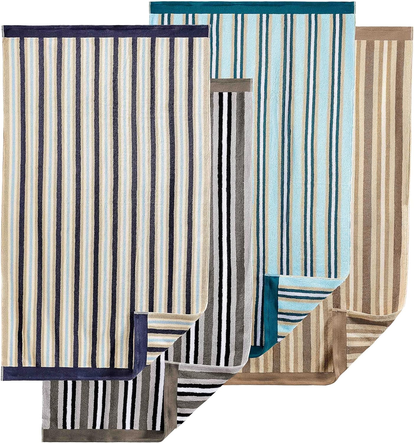 Superior Luxurious Stripes Bath Sheet Set Charcoal