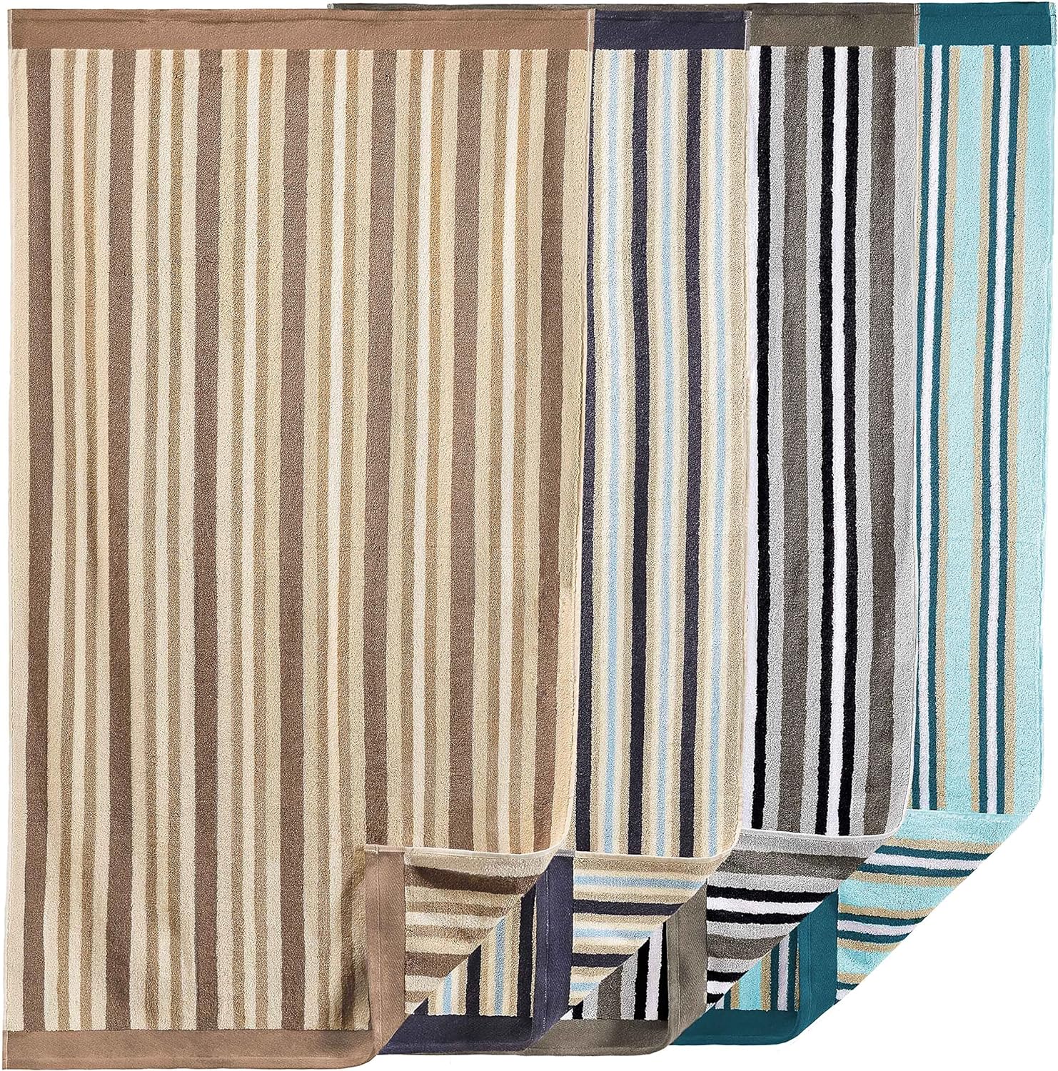 Superior Luxurious Stripes Bath Sheet Set Charcoal