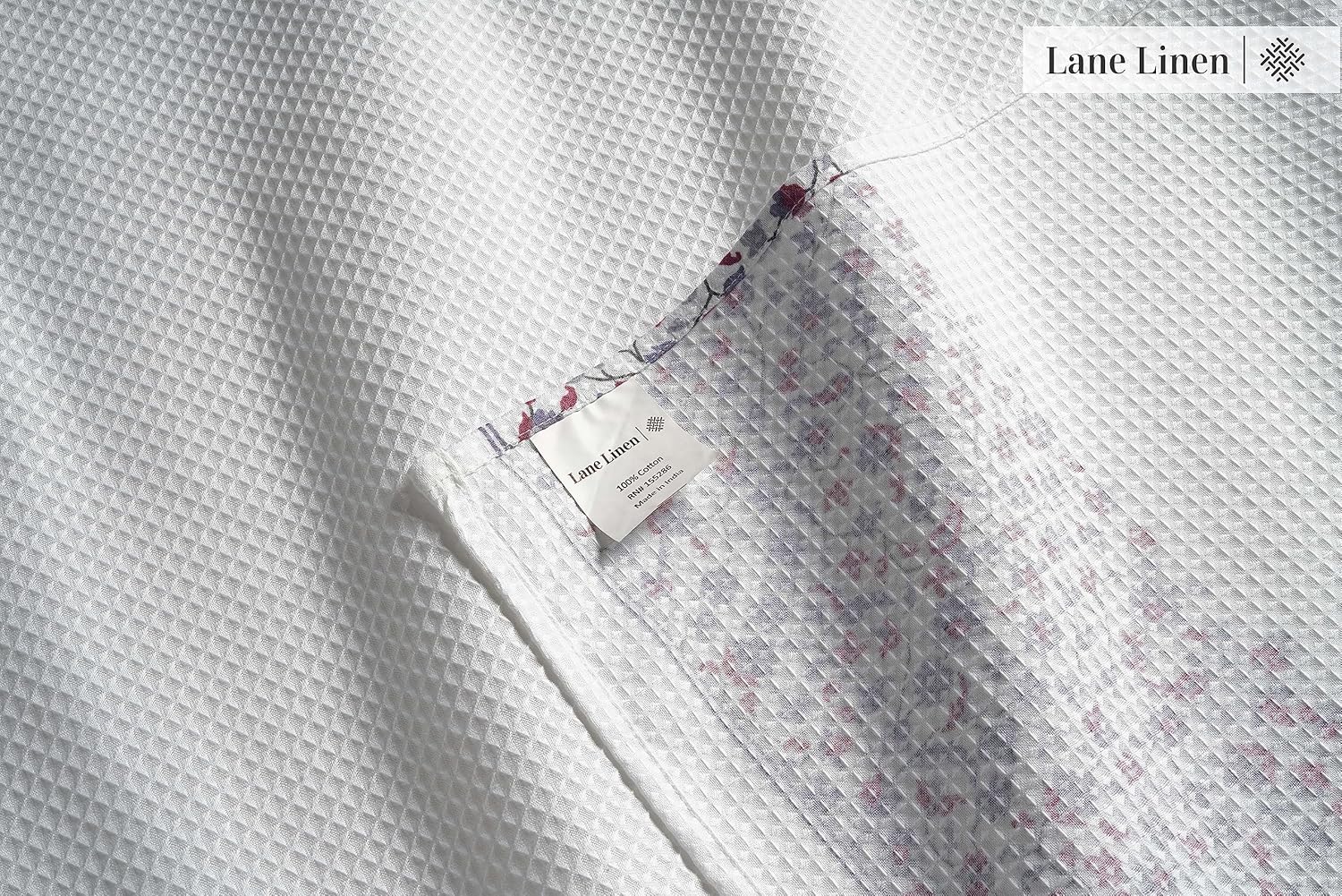 Lane Linen 4-Piece Waffle Towel Set - 28x54 White Bath Towels