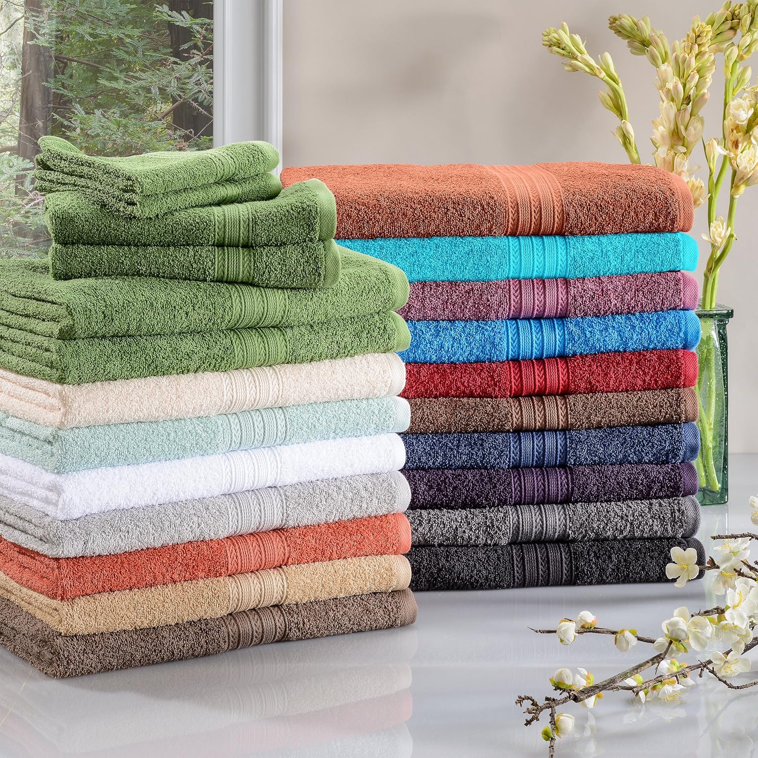 Superior Eco-Friendly Cotton 12-Piece Towel Set 1